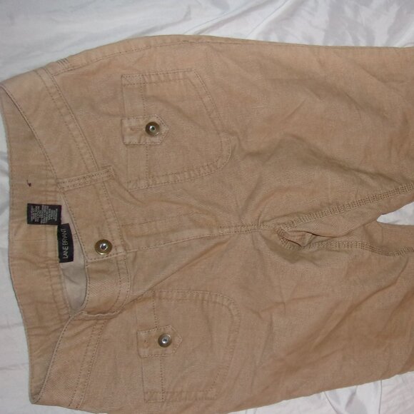 corduroy size 16 womens tan pants casual dress career wear stretch - Picture 3 of 6